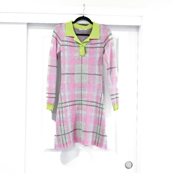 Olivia Rubin Size XS Celeste Plaid Knit Dress - Picture 2 of 12
